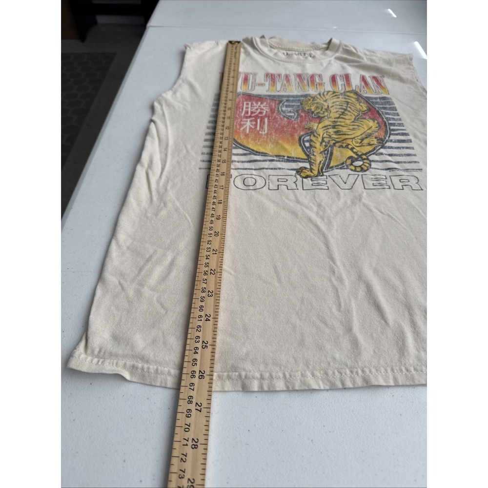 wu tang forever shirt Sleeveless Tan Sz Med 100%‎ Cotton Tiger Beige - Picture 5 of 6